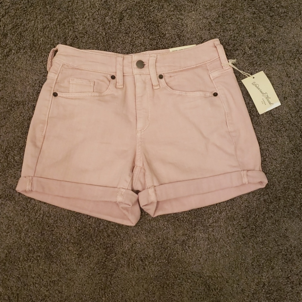 Light pink high-rise shorts